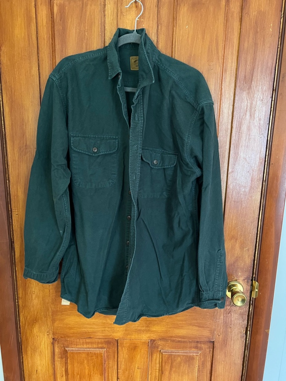 St. John's Bay Dark Green Button-Front Utility Shirt Jacket